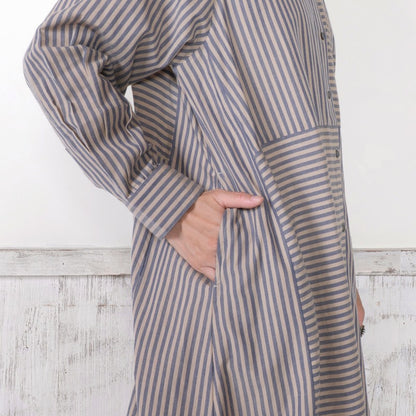 Stripe Button-Front Dress