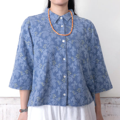 Leaf Embroidery Shirt