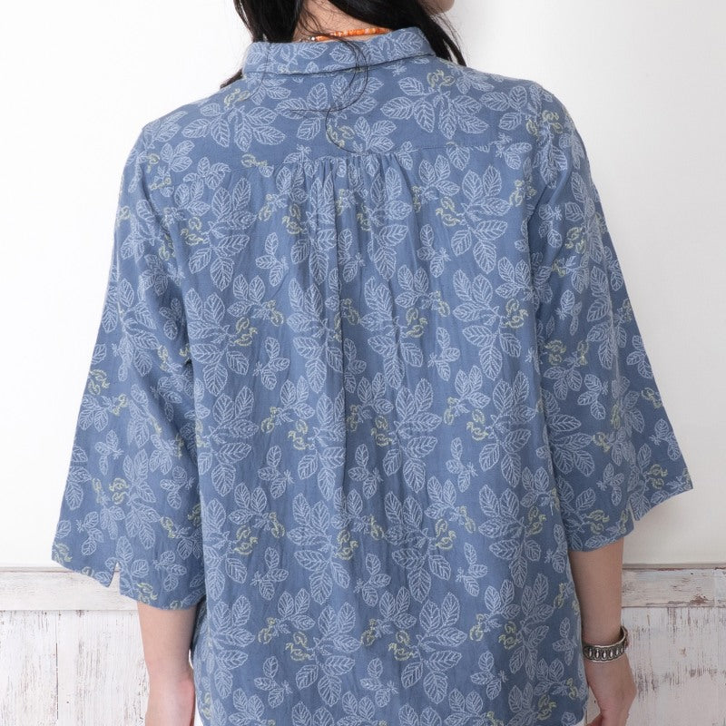 Leaf Embroidery Shirt