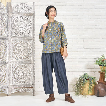 Floral Block Print Blouse