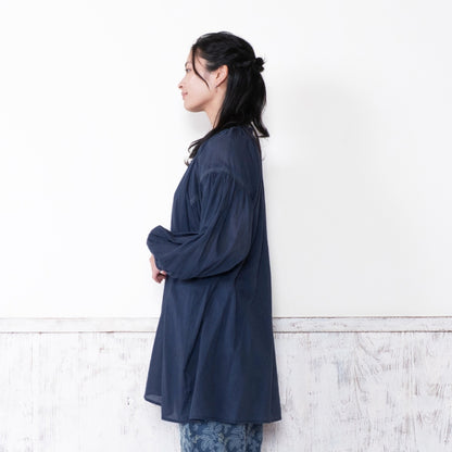 Cotton Gauze Shirring Gather Blouse