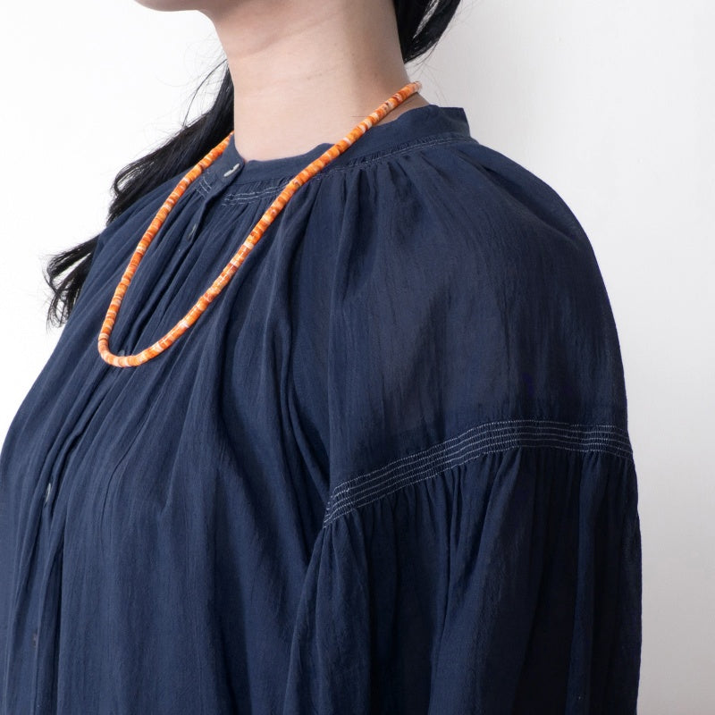 Cotton Gauze Shirring Gather Blouse