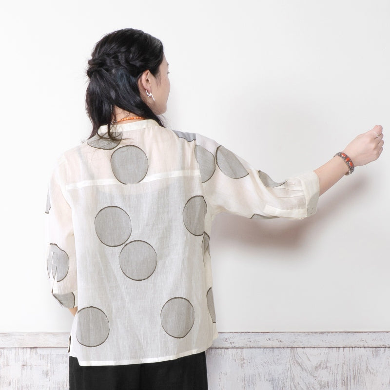 Dot Jacquard Blouse N