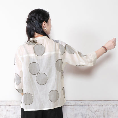 Dot Jacquard Blouse N