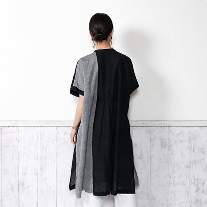 Khadi Border Front-Open Dress