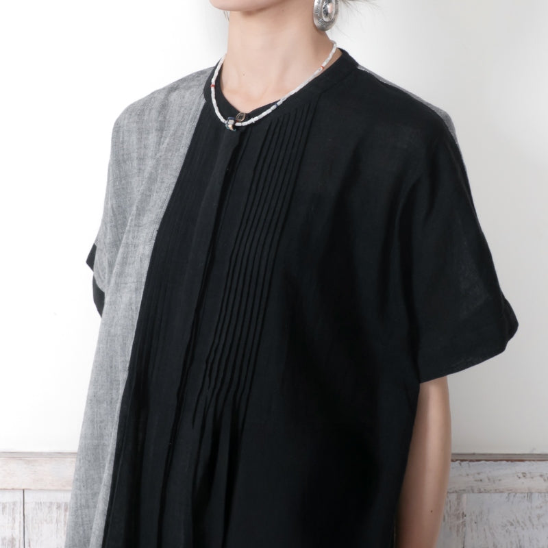 Khadi Border Front-Open Dress