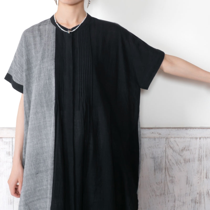 Khadi Border Front-Open Dress