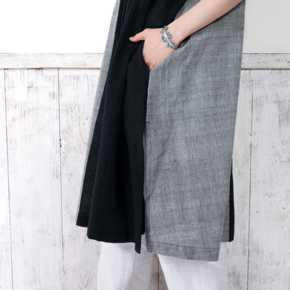 Khadi Border Front-Open Dress