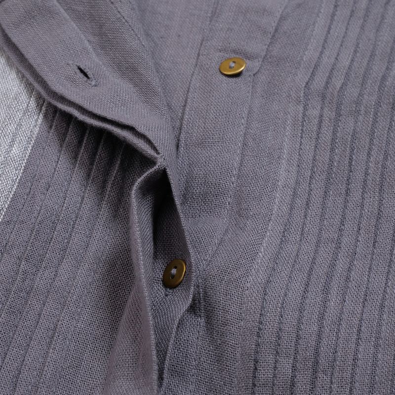 Khadi Border Front-Open Dress