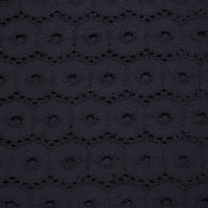 Cotton Dot Lace Combo Front Open Dress