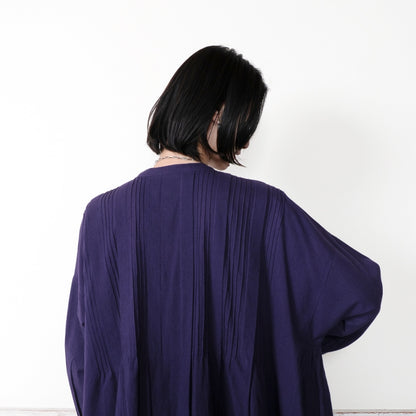 Linen-Blend Pintuck Front Open Dress