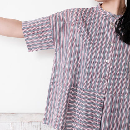 Block Print Stripe Short Blouse