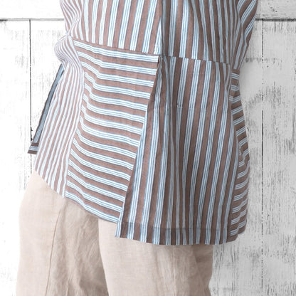 Block Print Stripe Front Open Dress