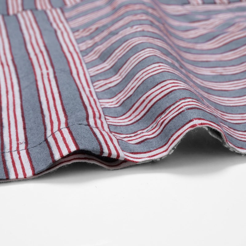 Block Print Stripe Front Open Dress