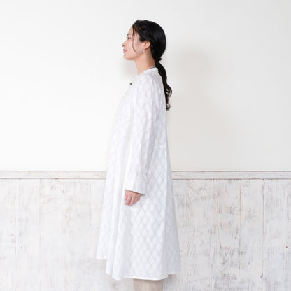Cotton Lucknow Embroidery Front-Open Dress