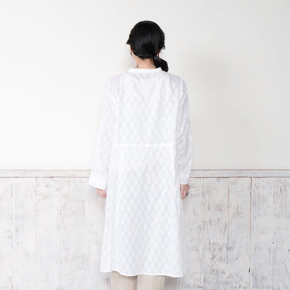 Cotton Lucknow Embroidery Front-Open Dress