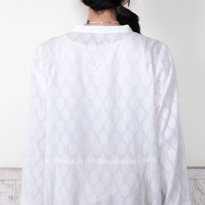 Cotton Lucknow Embroidery Front-Open Dress