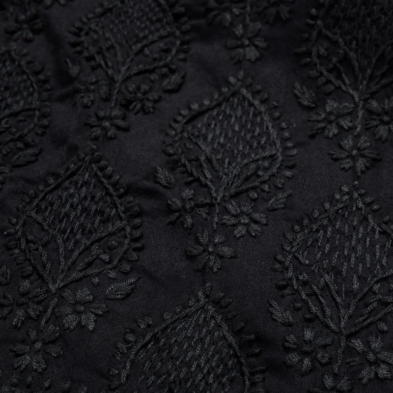 Cotton Lucknow Embroidery Front-Open Dress