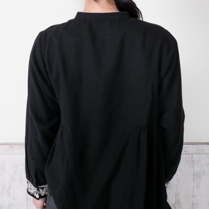 Cotton Zari Embroidery Gathered Blouse