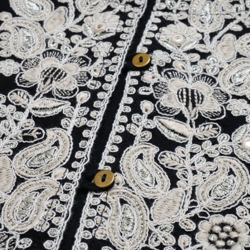 Cotton Zari Embroidery Gathered Blouse