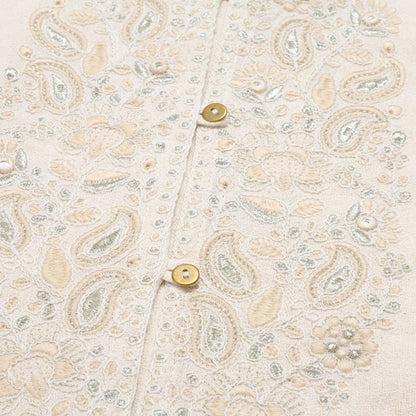 Cotton Zari Embroidery Gathered Blouse