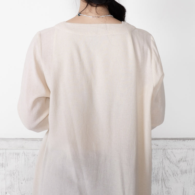 Cotton Zari Embroidery Front-Open Dress
