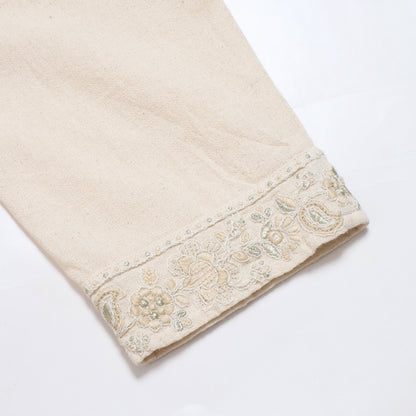 Cotton Zari Embroidery Front-Open Dress