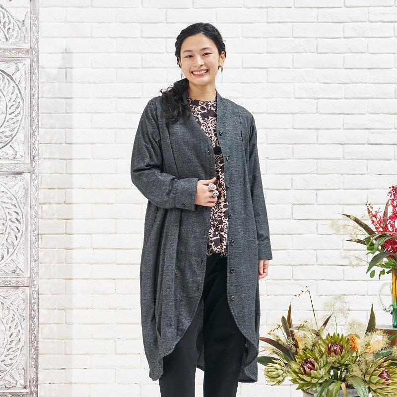 Cotton Melange Long Jacket