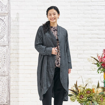 Cotton Melange Long Jacket