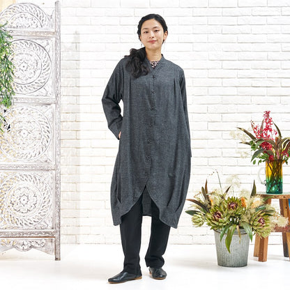 Cotton Melange Long Jacket