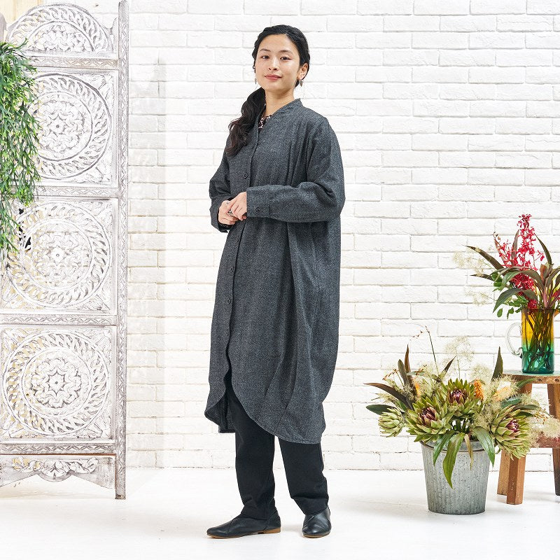 Cotton Melange Long Jacket