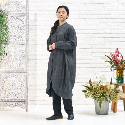 Cotton Melange Long Jacket