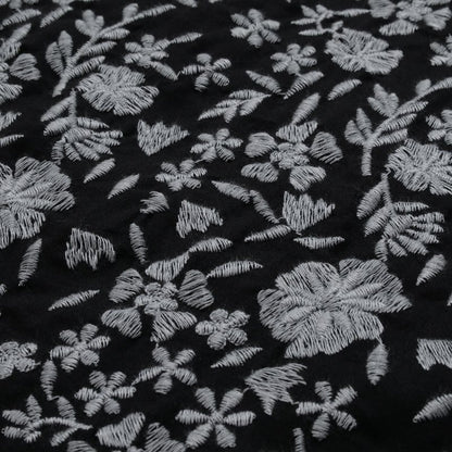 Cotton Small Floral Embroidery Tunic Pullover