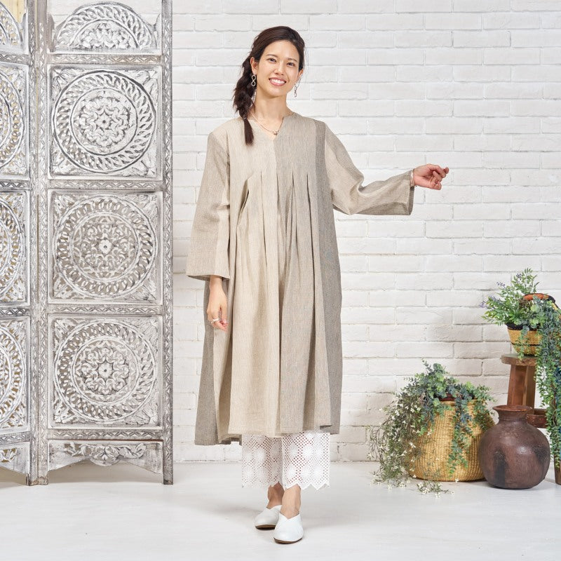 Khadi Stripe Tuck Dress