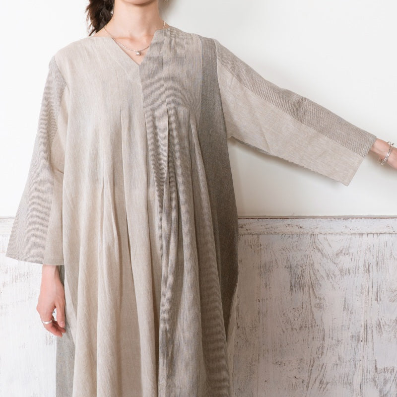 Khadi Stripe Tuck Dress