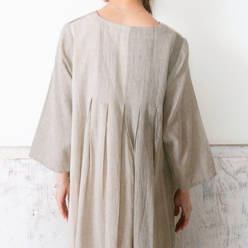 Khadi Stripe Tuck Dress