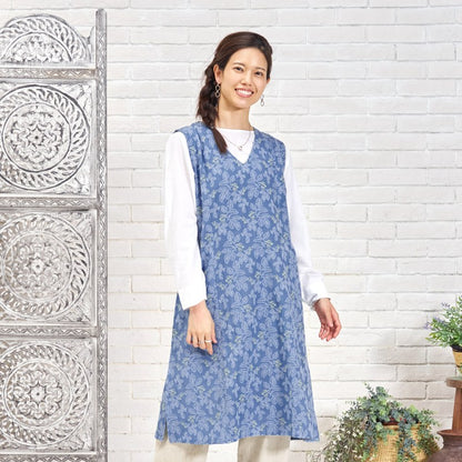 Leaf Embroidery Sleeveless Dress