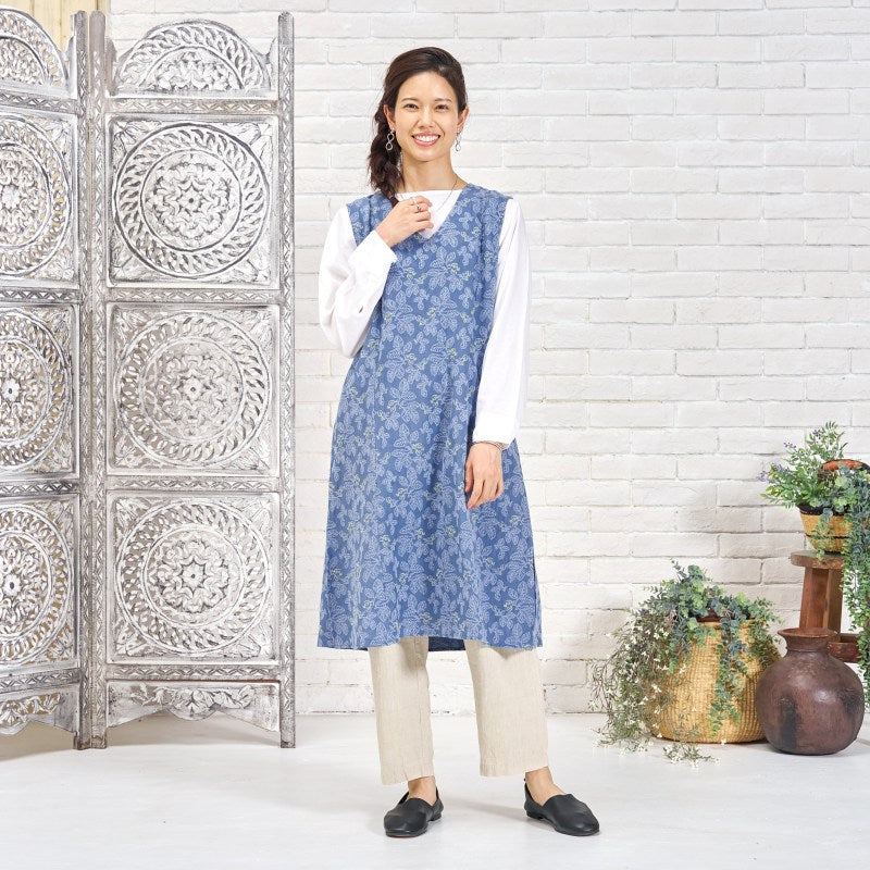 Leaf Embroidery Sleeveless Dress