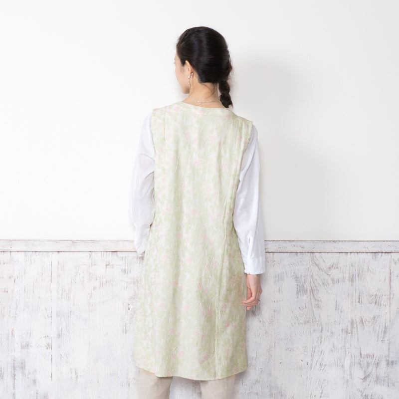 Leaf Embroidery Sleeveless Dress