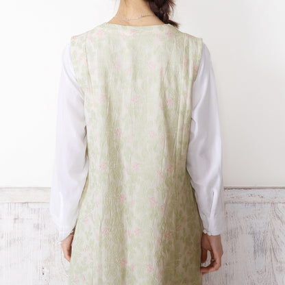 Leaf Embroidery Sleeveless Dress