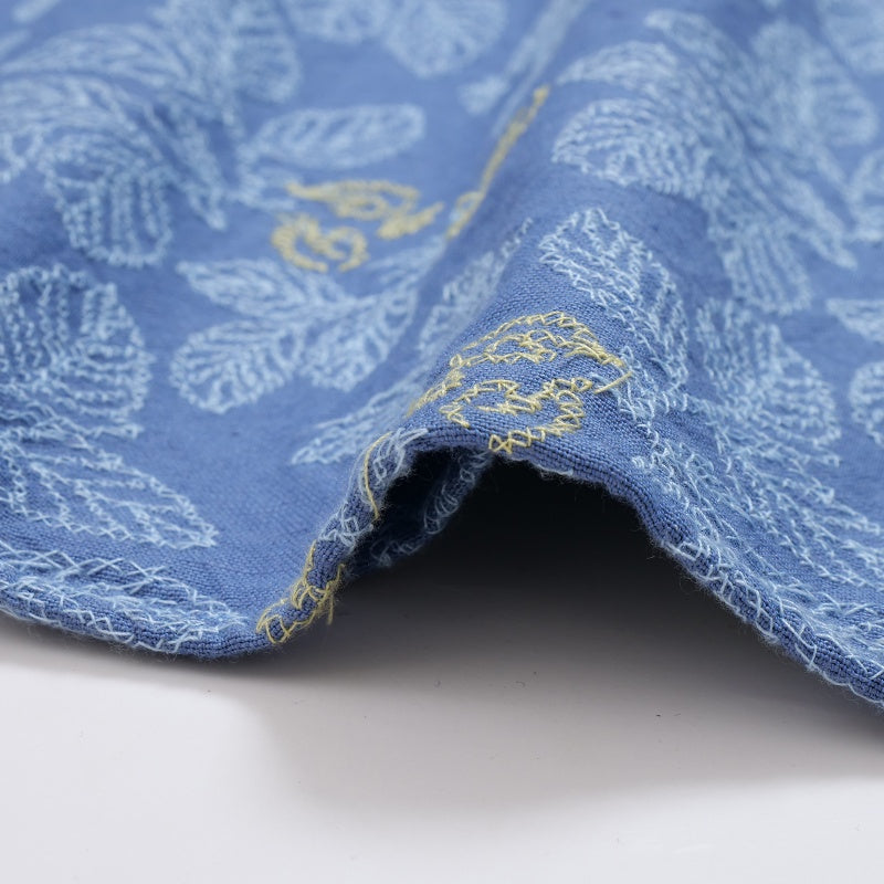 Leaf Embroidery Sleeveless Dress