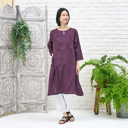 Cotton Jacquard Combo Dress