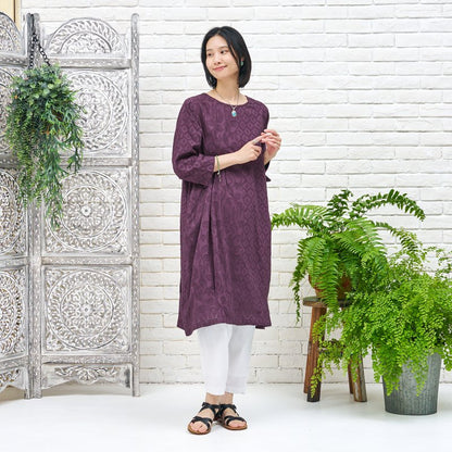 Cotton Jacquard Combo Dress