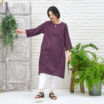 Cotton Jacquard Combo Dress