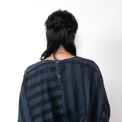 Cotton Linen Stripe Stone Wash Pullover