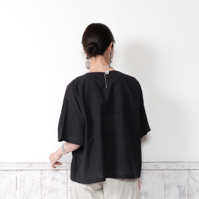 Cotton Dot Lace Combo Pullover