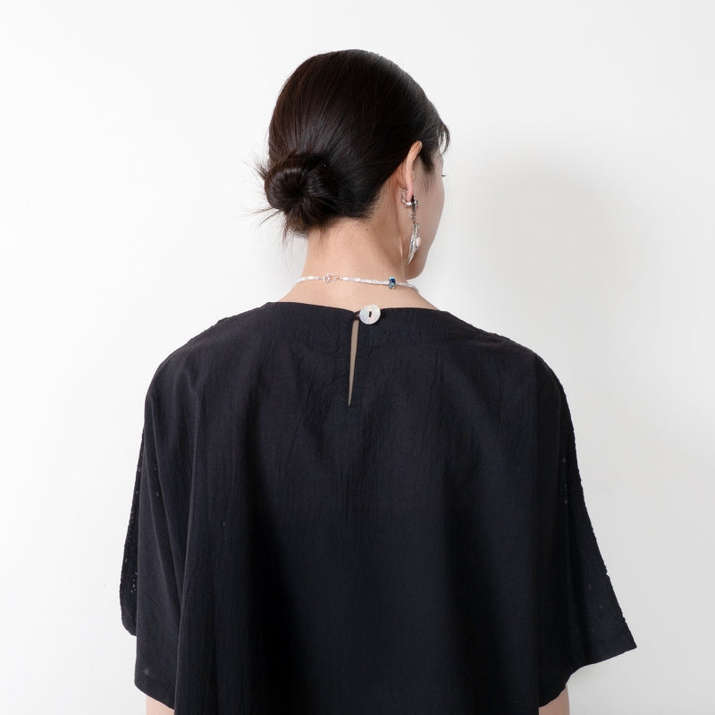Cotton Dot Lace Combo Pullover