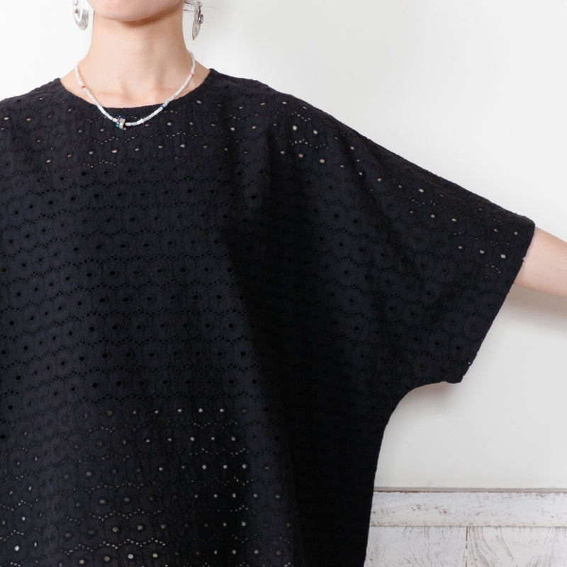 Cotton Dot Lace Combo Pullover