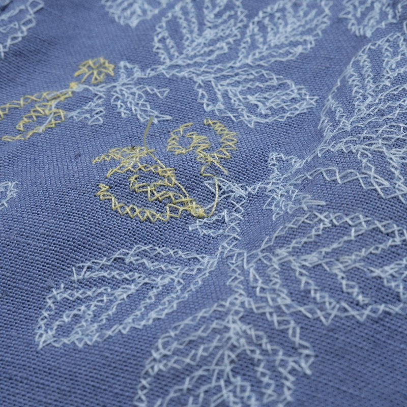 Leaf Embroidered Tapered Pants
