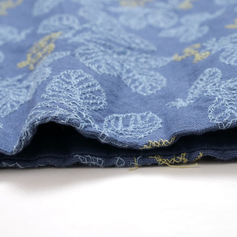 Leaf Embroidered Tapered Pants